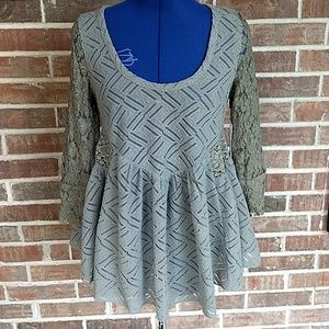 NWT Free People Gracie Lace Tee